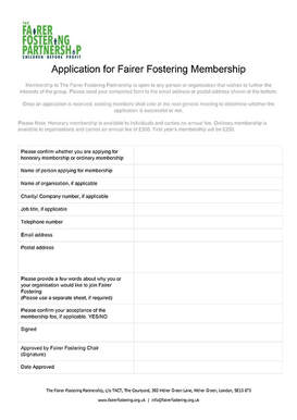 Fairer Fostering Application Form